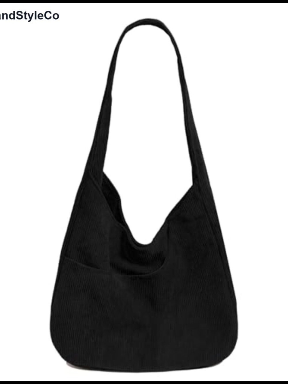 Corduroy Hobo Bag Retro Shoulder Tote Multiple Pockets